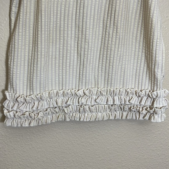 Ruffle Butts Cream Ruffle Trim Swim Rashguard - Picture 3 of 7